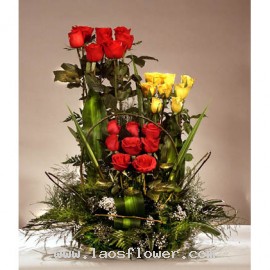 3 layers of roses basket 